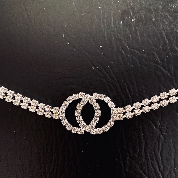 💗 Silver Crystal Ankle Bracelet 9”-12” NEW - Picture 3 of 5